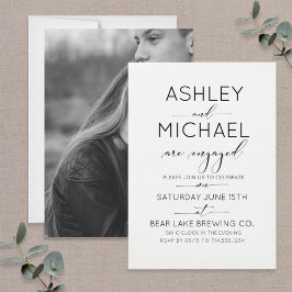 Invitation Calligraphie Typographie Engagement Partie Invitat