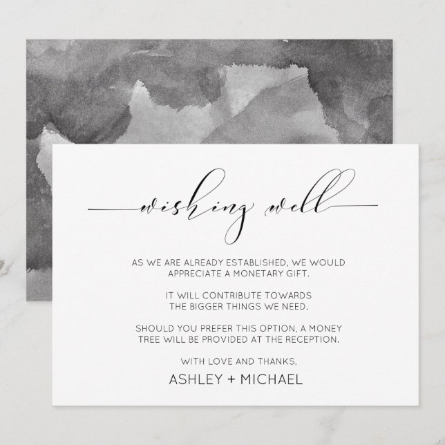 Invitation Calligraphie Typographie Mariage Wishing Well Hori (Devant / Derrière)