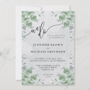 Invitation Calligraphie Verdure Eucalyptus Mariage Nous faiso