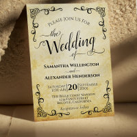Calligraphie vintage Faux Parchemin Mariage élégan