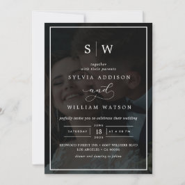 Invitation Calligraphie Whimsical moderne superposer Mariage