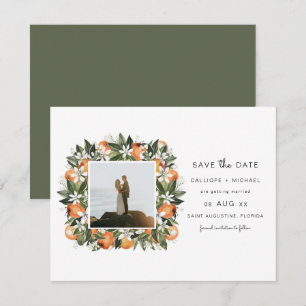 Invitation CALLIOPE Aquarelle Oranges Photo Enregistrer la da