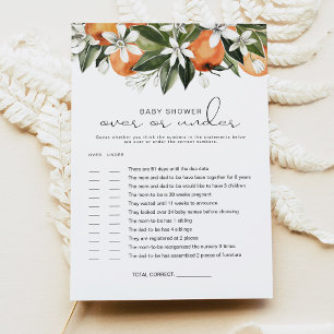 Invitation CALLIOPE Little Cutie Over or Under Baby Game Card