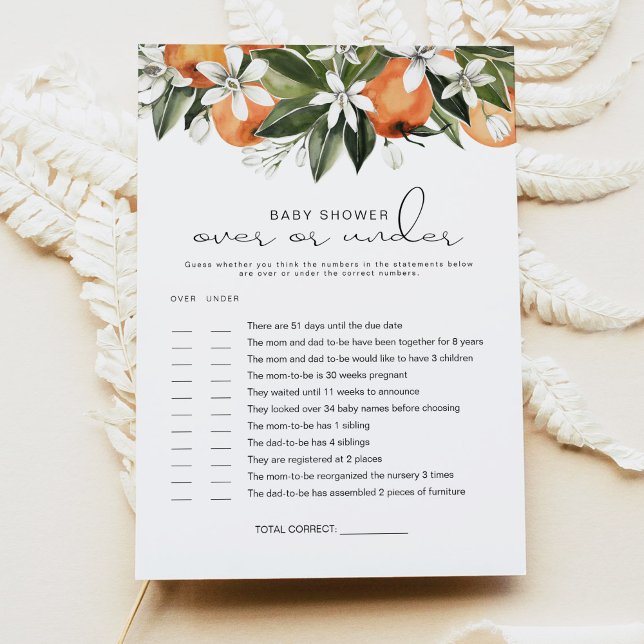 Invitation CALLIOPE Little Cutie Over or Under Baby Game Card (Créateur téléchargé)