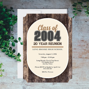 Invitation Calme Bois rustique 20 Année Classe secondaire Réu