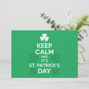 Invitation Calme C'est irlandais Jour de la Saint Patrick