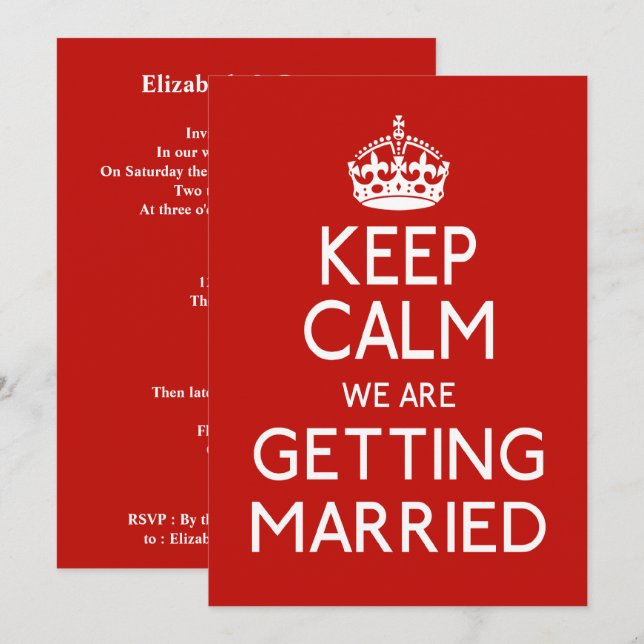 Invitation Calme Nous Nous Marions - Mariage (Devant / Derrière)
