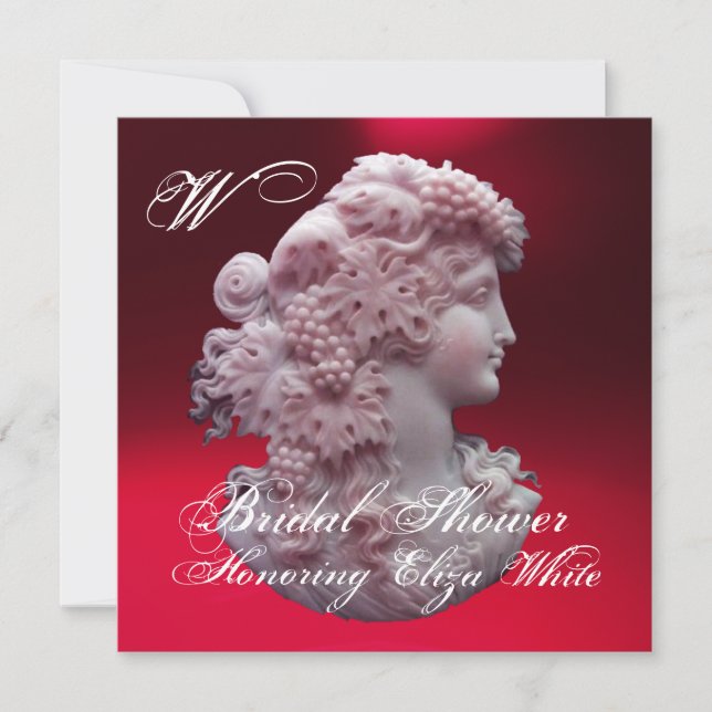 INVITATION CAMEO ANTIQUE, FÊTE DES MARIÉES DAME ET RAISONS (Devant)