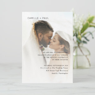 Invitation Camille Photo Mariage moderne
