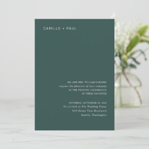 Invitation Camille Pine Green Mariage moderne