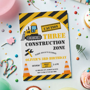 Invitation Camion à benne 3e anniversaire de construction