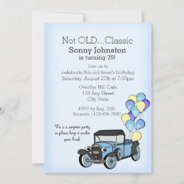 Invitation Camion antique avec ballons Anniversaire