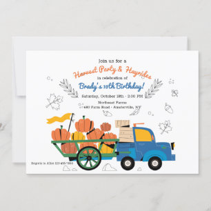 Invitation Camion Chargé d'Invitations de Récolte de Citrouil