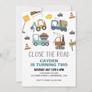 Invitation Camion de Chantier Anniversaire