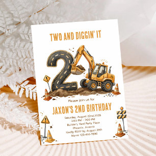 Invitation Camion de construction 2e anniversaire