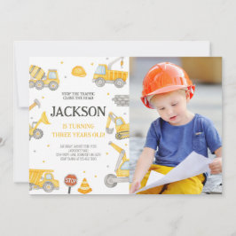 Invitation Camion de construction Camion fête d'anniversaire