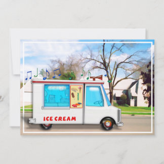 Invitation Camion de glace dans la rue