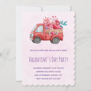 Invitation Camion mignon Love portant des bonbons Valentine