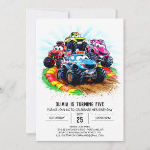 Invitation Camion Monster pour enfants