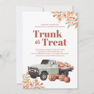 Invitation Camion ou traitement Halloween Citrouille d'aquare