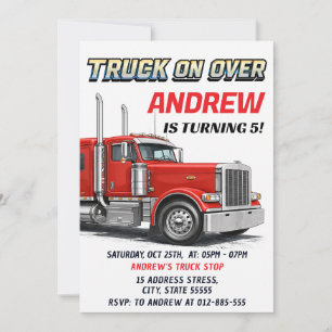 Invitation Camion Personnel  Fête d'anniversaire