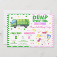 Camion poubelle et Licorne Anniversaire commun