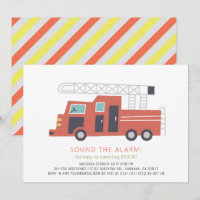Camion rouge Pompier garçon Anniversaire