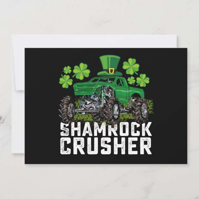 Invitation Camion shamrock Croisher Jour de la Saint Patrick  (Devant)