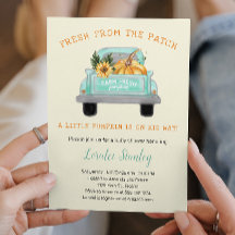 Camion vintage Avec Baby shower Automne Citrouille