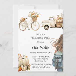 Invitation Camion vintage avec Bachelorette Citrouille