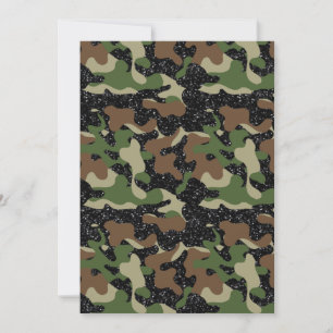 Invitation Camo camouflage de Woodland USA couleur scintillan