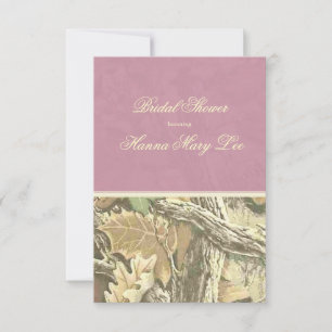 Invitation Camo Elegant Rose Bridal Shower