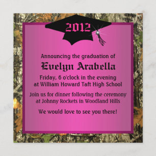 Invitation Camo rose de la fillette