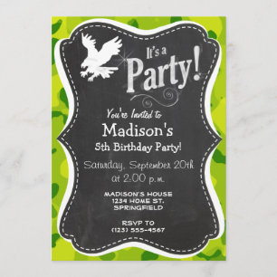 Invitation Camo vert pomme ; Aigle