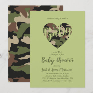 Invitation Camouflage Camouflage Camo Baby shower