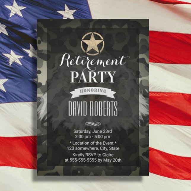 Invitation Camouflage étoile de l'Armée de terre militaire (Créateur téléchargé)