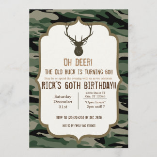 Invitation Camouflage - Oh cerf - Le vieux buck tourne