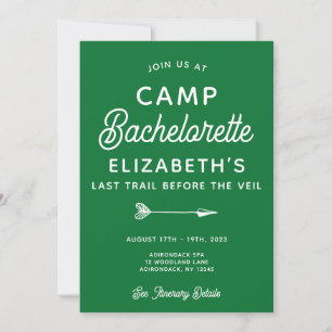 Invitation Camp Bachelorette Editable Party