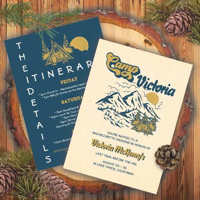 Invitation Camp Bachelorette Itinéraire Filles Week-end (Créateur téléchargé)