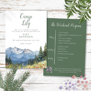 Invitation Camp Bachelorette Mountain Randonnée Week-end