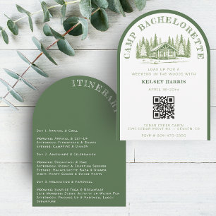 Invitation Camp Bachelorette Party Camping Week-end Vert