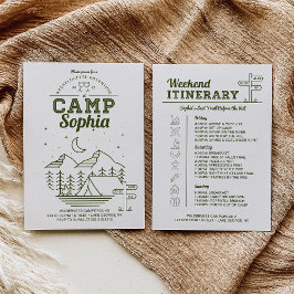 Invitation Camp Bachelorette Party Itinéraire Camping