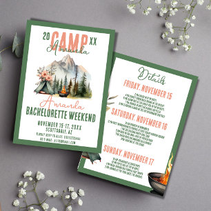 Invitation Camp Bachelorette Party Itinéraire Week-end