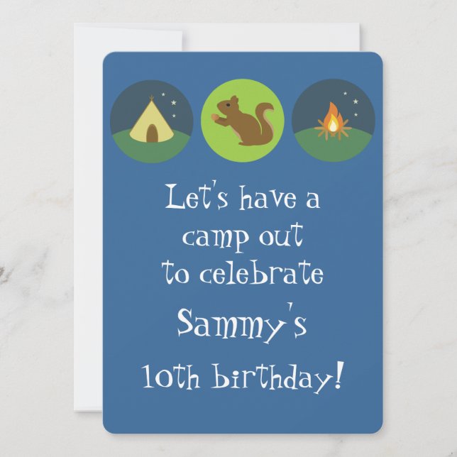 Invitation Camp d'anniversaire (Devant)
