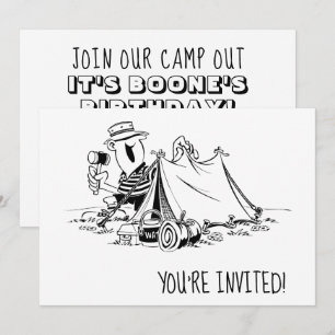 Invitation Camp d'Anniversaire en dehors du camp de camping N