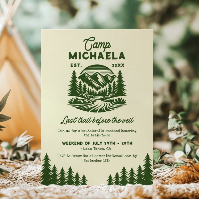 Invitation Camp de célibataires Dernier week-end de détente e (Créateur téléchargé)