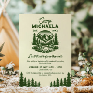 Invitation Camp de célibataires Dernière escapade de week-end