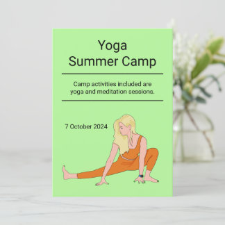 Invitation Camp de retraite de classe personnalisée de yoga s