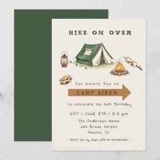Invitation Camp out Kids Camping Adventure Birthday 