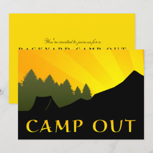 Invitation Camp Out Sunset Scene